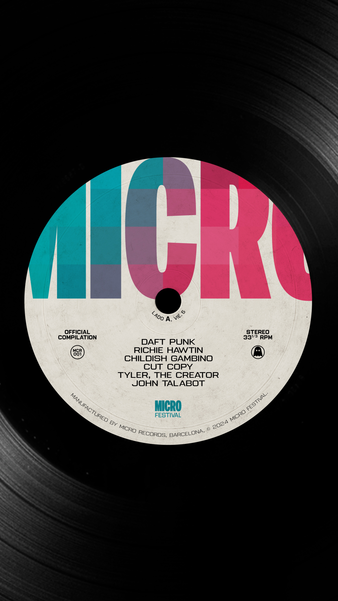 Vinilo con la identidad del festival Micro
